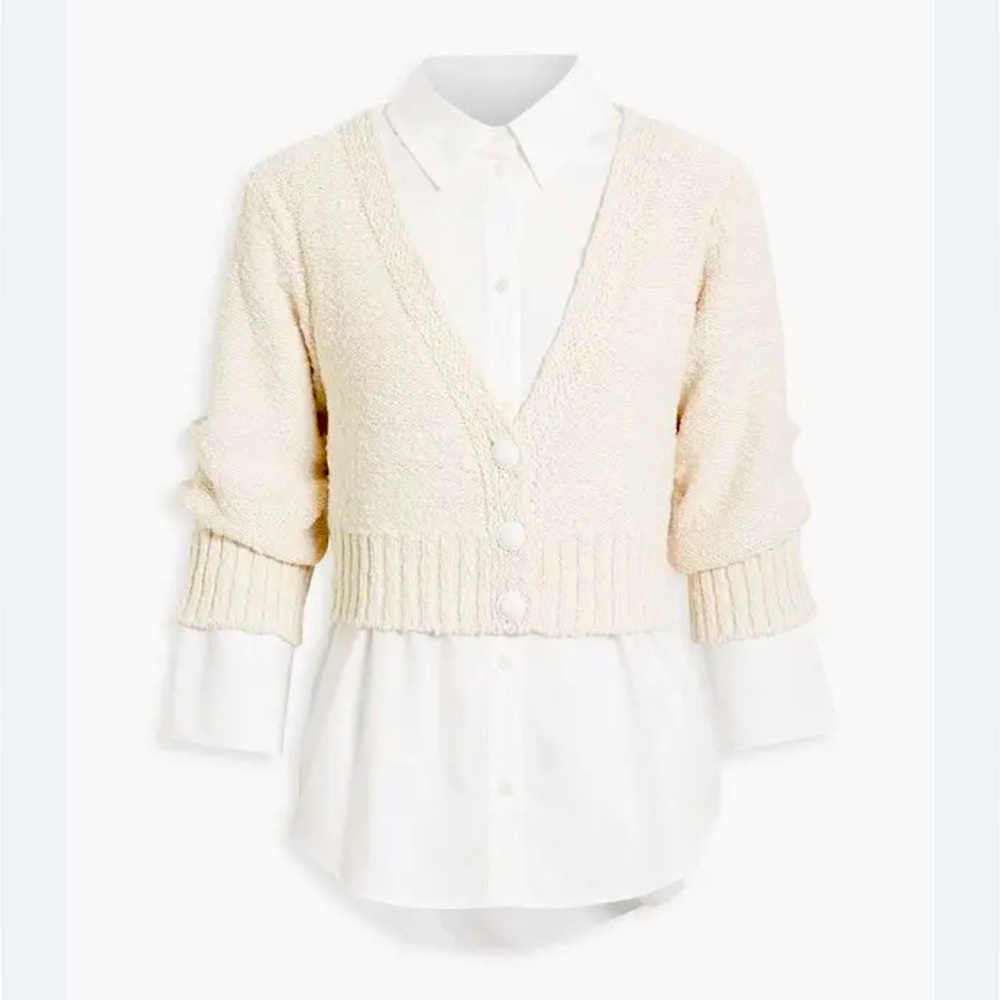 Derek Lam Crosby 10‎ Mckinley Layered Mixed-Media Top